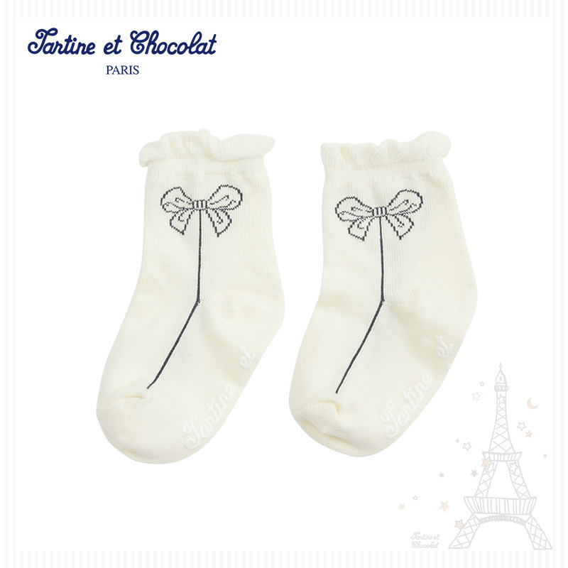 tartineetchocolat法国巧克力童装新品夏女童花边短袜公主袜