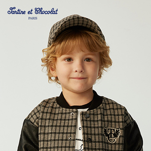 tartineetchocolat法国巧克力童装25秋冬新品男童复古logo棒球帽