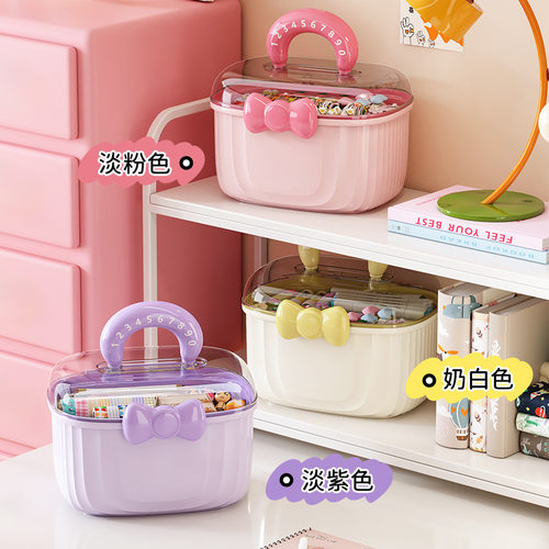 儿童发饰收纳盒女孩生发夹发圈头箍卡橡皮筋头绳神器多层首饰盒大