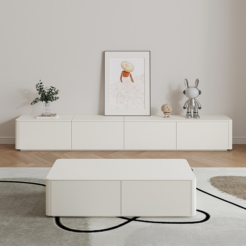 2025新款落地实木电视柜客厅家用小户型收纳储物窄柜一体隐藏插座