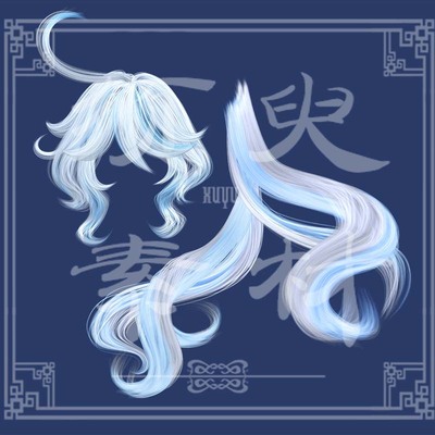 原神芙宁娜头发马尾Cos后期素材