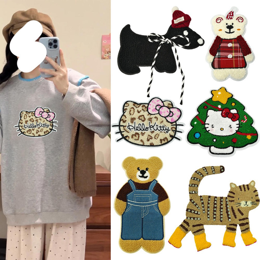 1个价 卡通小熊刺绣布贴绣花DIY羽绒服箱包装饰补丁衣服破洞修补