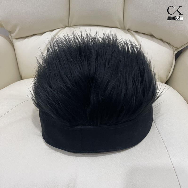 假发帽子男士一体秋冬带头发的帽发短发光头专用头套流氓嘻哈帽款