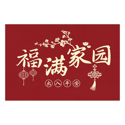 入户门地垫2024龙年新款红色玄关防滑垫客厅家用地毯门口进门脚垫