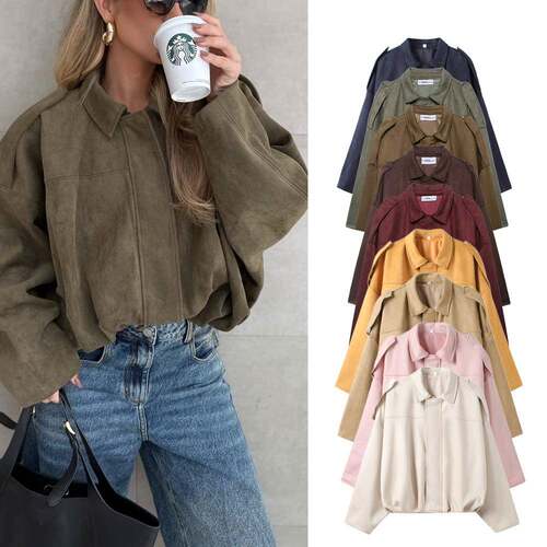 Katch Me Chic Women's Winter Vintage Solid Color Collared