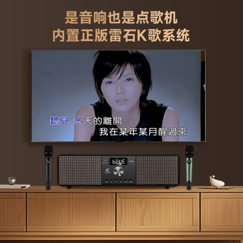 松川国际家庭ktv音响套装全套点歌功放一体机家用卡拉ok电视音箱