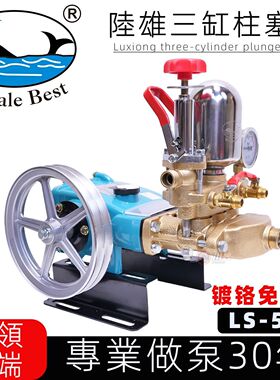 台湾陆雄LS-521镀铬免黄油农用三缸柱塞泵喷雾器高压水泵打药泵