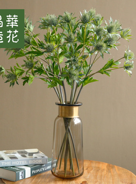 美式摆件磨砂玻璃假花