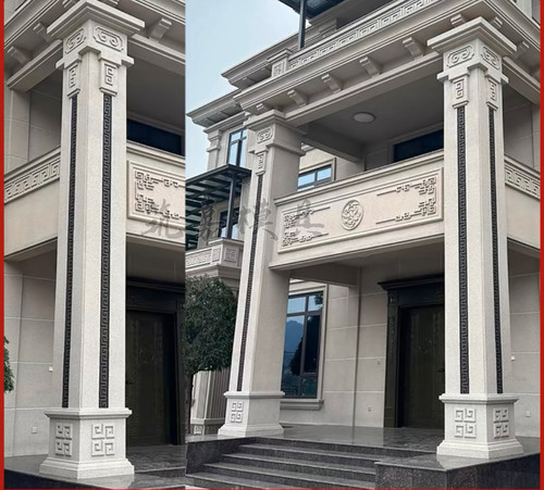 造型方形回纹新中式大门罗马柱