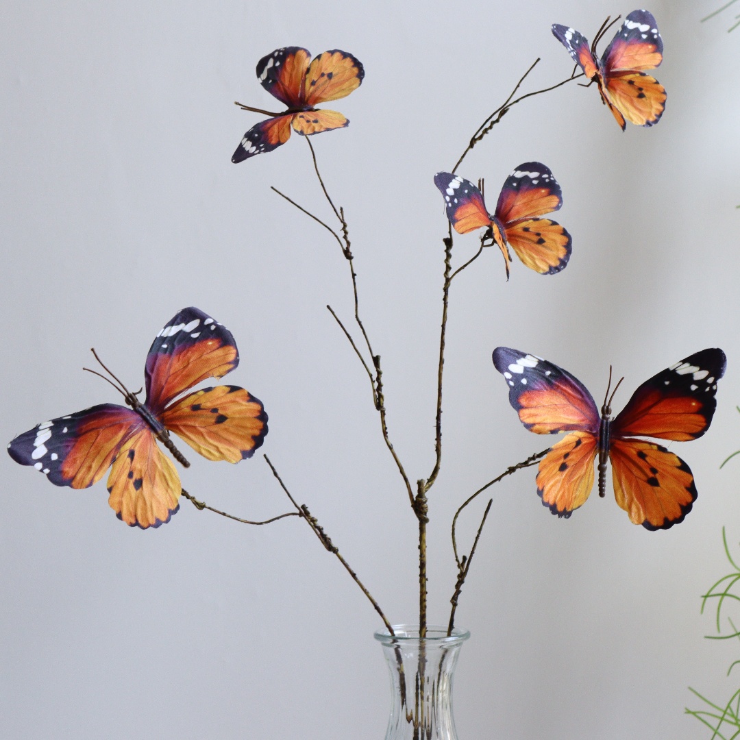 仿真蝴蝶花艺摆件客厅假花