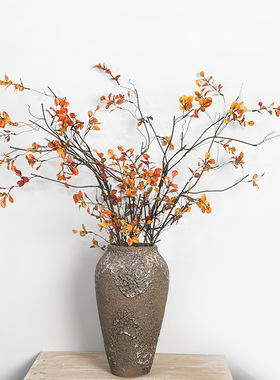 手感过胶秋叶 仿真黄色叶子 缠绕藤蔓橱窗软装饰品 小叶插花配件