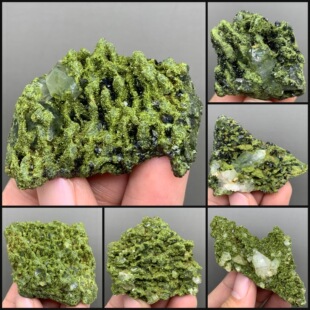 绿帘石水晶绿色矿石土耳其天然矿物晶体矿石标本收藏观赏原石摆件