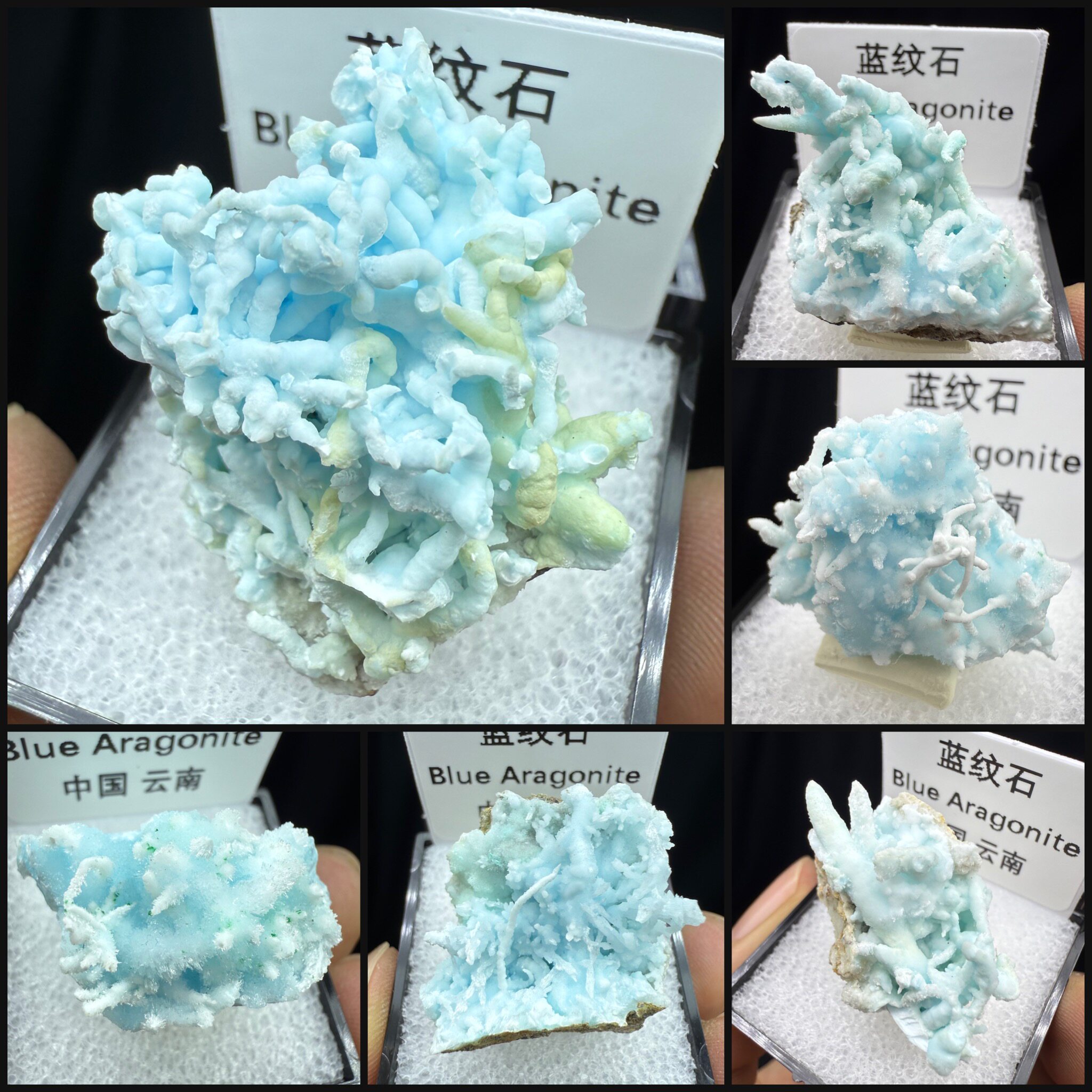 云南蓝纹石盒子矿天然矿物晶体矿石标本收藏观赏原石摆件地质科普