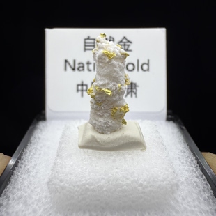 自然金金矿石天然矿物晶体矿石标本收藏观赏原石摆件盒子矿地质1