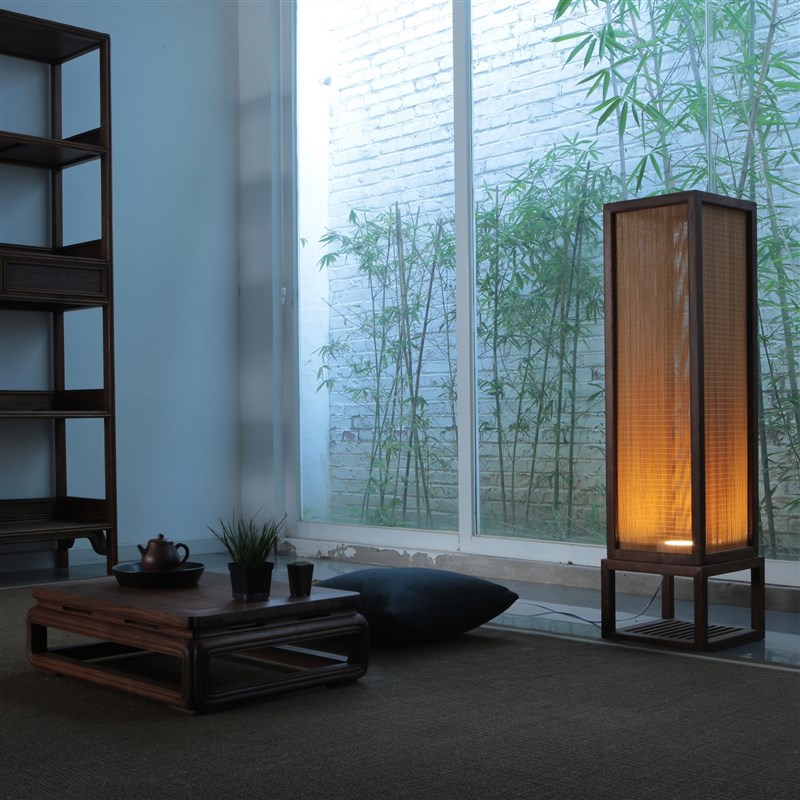 优选新中式c落地灯客厅茶室侘寂书房卧室床头灯中国风禅意实木复