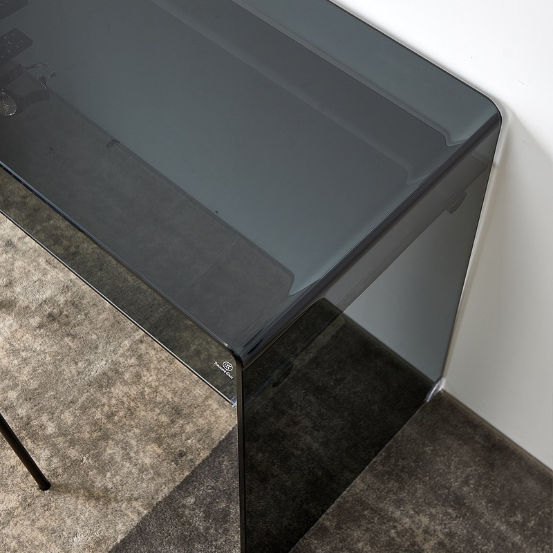 优选高级双层玻璃写字台办公电脑书桌H子家用小户型简约设计网红