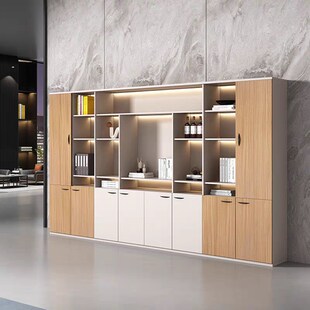 优选总经理办公室书柜老板背景柜文件柜木质O储物柜资料柜带衣柜