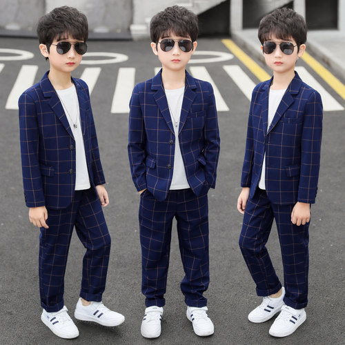 新品男童西装套装儿童花童礼服韩版E小孩西服两件套钢琴演出服外