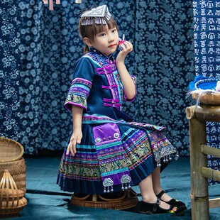 优选三月b三广西少数民族服装儿童女舞蹈演出服壮族男童女童瑶族