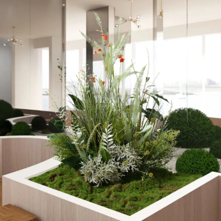 优选橱窗展柜小型植物造景花丛草堆店铺假绿植装饰青Y苔小景花堆