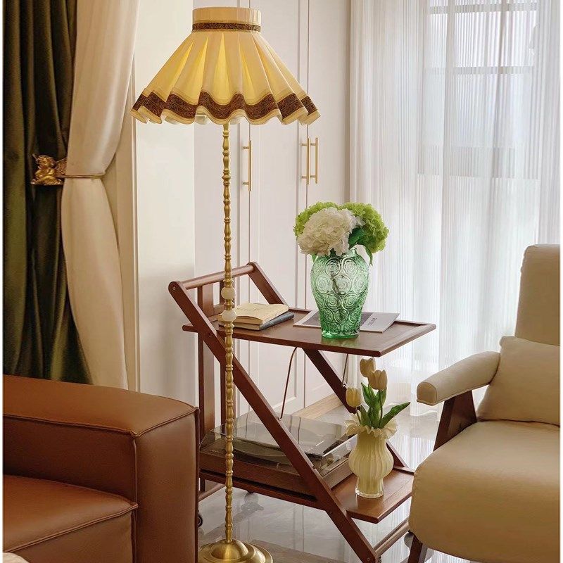 优选法式复古落地灯客厅新u中式美式全铜卧室床头灯高级感氛围立
