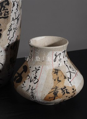 优选新中式样板间会所展示柜博古架茶室手工N复古书法陶瓷花器摆