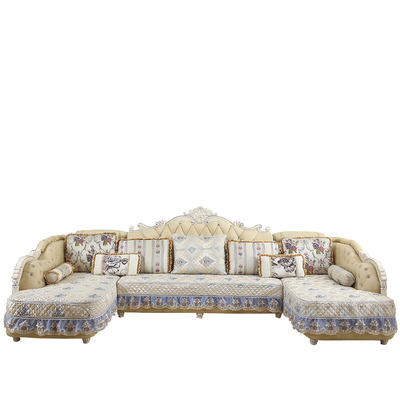 优选定制欧式沙发垫子全包套v罩U型L型四季通用布艺坐垫套防滑保