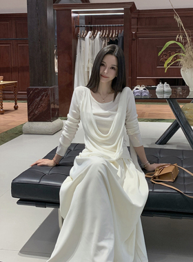 MINISTUDIO徐琳「江南区美人」垂感波浪纹罩衫荡领假两件长袖上衣