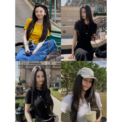 徐琳mini多色圆领基础款小短T