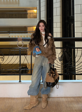 11/11 10AM徐琳「解构私裤」私服复古做旧擦色渐变分割镰刀牛仔裤