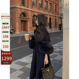 徐琳「沪上千金2.0」系带收腰狐狸毛长款 10AM 双面呢大衣