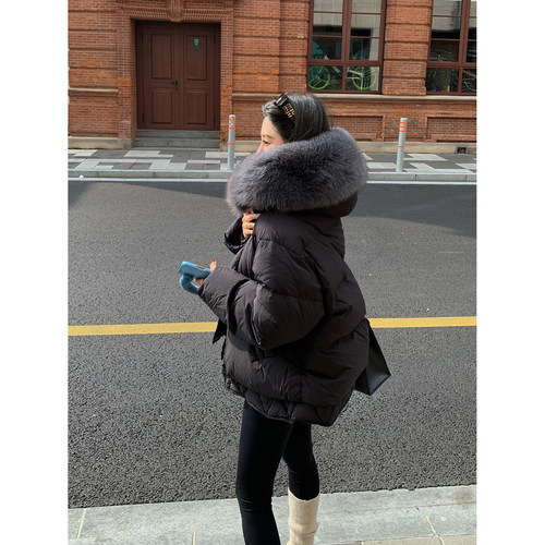 11/11 10AM 徐琳「初雪约定」大廓形90白鸭绒狐狸毛毛领羽绒服