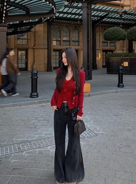 09/29 10AM MINI STUDIO徐琳 复古disco高腰宽松款拼裁微喇牛仔裤