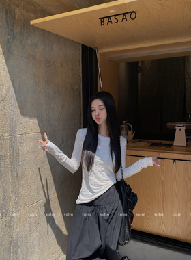 MINI STUDIO徐琳「香式休闲」凉感薄款旋涡印花微透莫代尔上衣