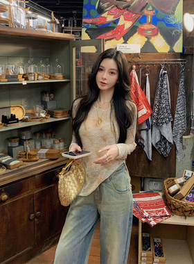 3/13  10AM MINI STUDIO徐琳「白日艺术家」松软弹力蕾丝罩衫上衣