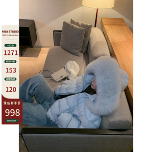 徐琳「温暖奶芙」云朵真狐狸毛领90白鸭绒短款 10AM 羽绒服