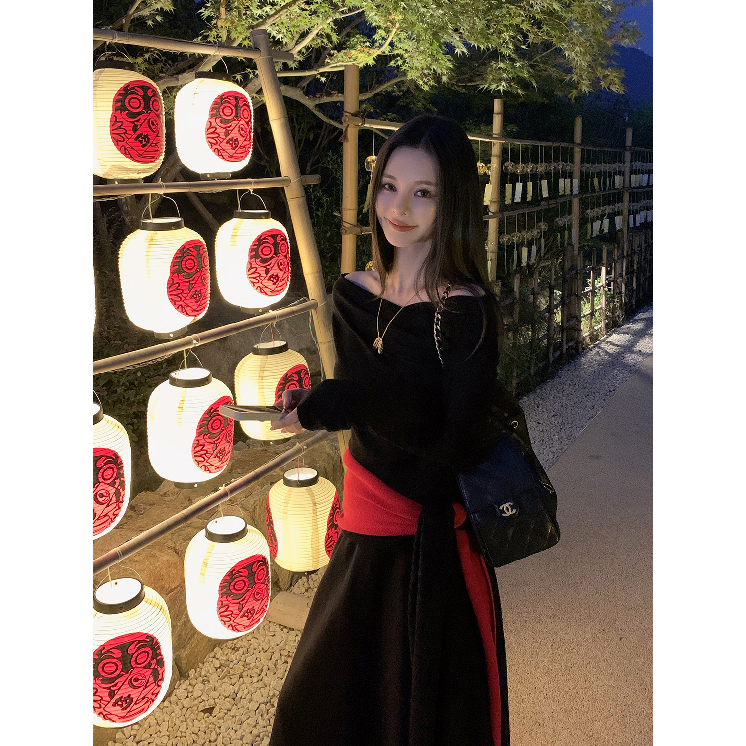 11/11 10AM徐琳「高智大女主」设计感一字肩山羊绒绵羊毛混纺上衣