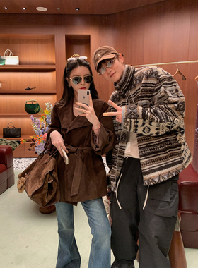 12/23 10AM 徐琳「都市游牧」vintage麂皮绒90白鸭绒风衣羽绒外套