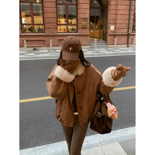 徐琳 10AM 「柏林暖冬」狐狸毛翻领白鹅绒毛毛手套羽绒服