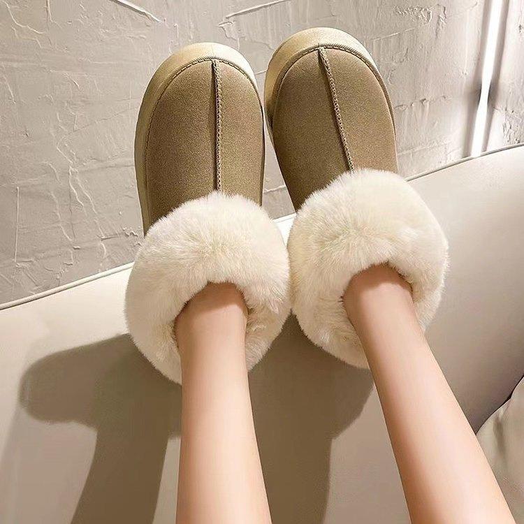 冬季东北雪地毛毛鞋女2025新款女款加绒加厚增高厚底短筒靴子棉鞋