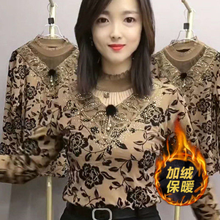 洋气k打底衫 长袖 女冬季 保暖衣女加绒韩版 外穿年轻妈妈 款 2021新款