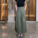 洋气设计感高腰显瘦前开叉中长款 时尚 半身裙女长裙 新款 2025春夏季