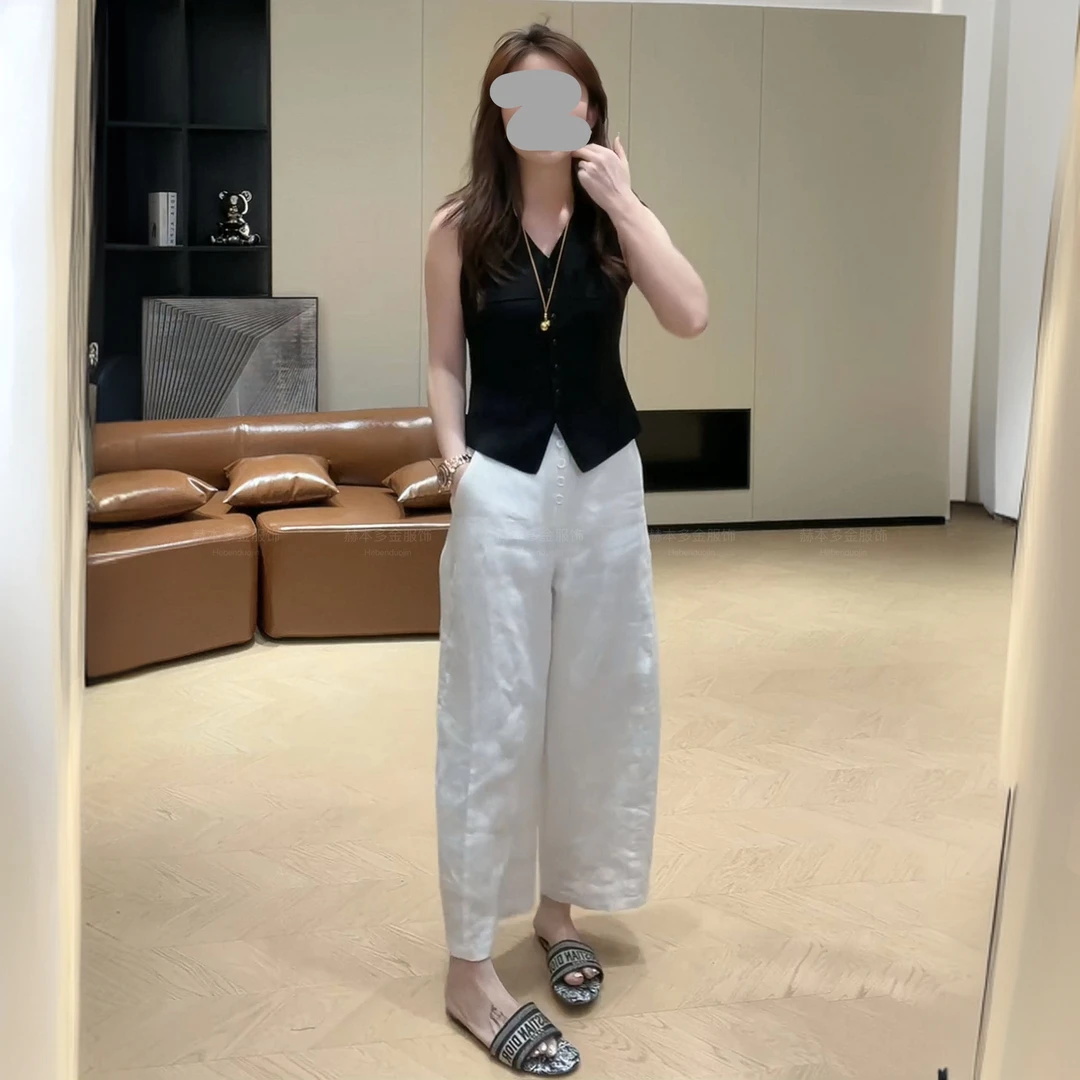 秋季POLO领无袖针织衫女2025夏季新款胖MM遮肚子显瘦开衫背心上衣