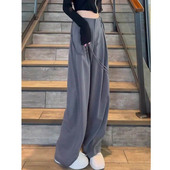 裤 吊带高腰垂感拖地阔腿裤 女2023秋季 宽松绑带休闲裤 新款 背带西装