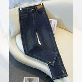 高腰小个子九分裤 女2025新款 今年流行 裤 爆款 子直筒裤 烟管牛仔裤