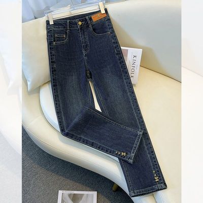 爆款烟管牛仔裤女2025新款高腰