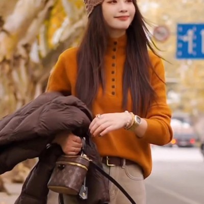 复古设计风内搭打底毛衣开衫女2025新款冬季宽松超好看针织衫上衣