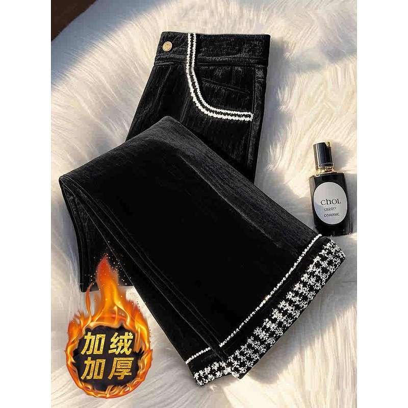 今年爆款百搭直筒休闲阔腿裤女2024冬季舒适加绒加厚高腰窄版长裤,女装/女士精品,休闲裤,淘宝优惠券,粉丝福利购,淘宝优惠卷