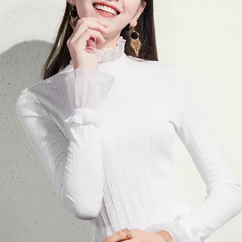 Флисовый демисезонный базовый приятный телу лонгслив, высокий воротник