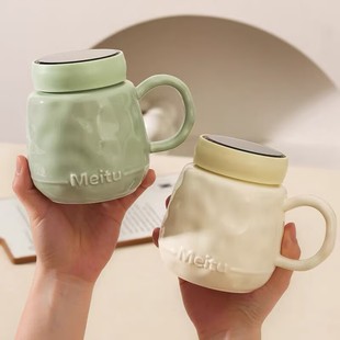 新款可爱马克杯带盖办公高颜值杯子女生家用陶瓷咖啡水杯